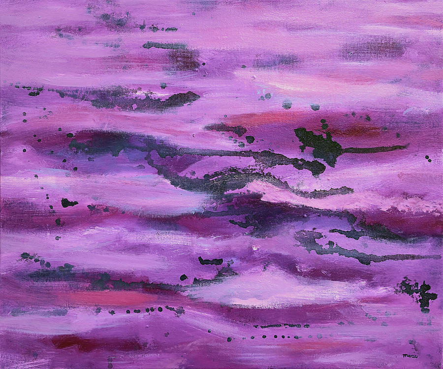 Purple Sea Painting by Maria Meester