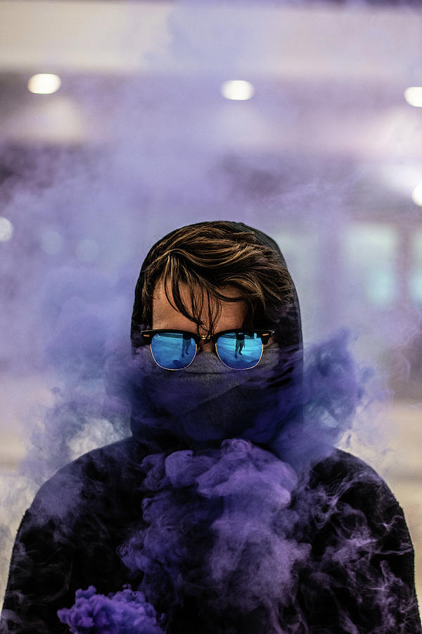 Purple Smoke Bomb Photograph by Mike Dejong - Pixels