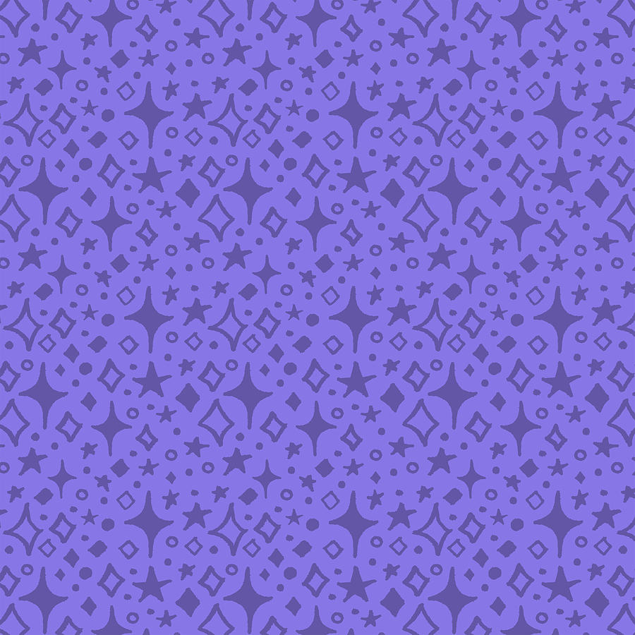 Purple Sparkles Pattern by Jen Montgomery Painting by Jen Montgomery