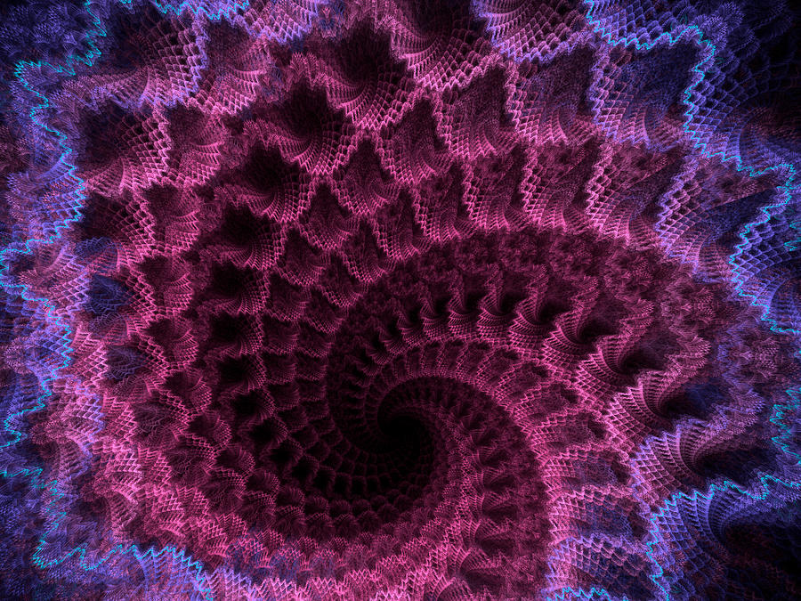 Purple Spiral  Digital Art by Richard J Cassato