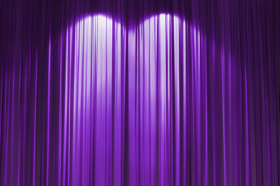 Purple Stage curtain wallpaper background. Photograph by Okrad
