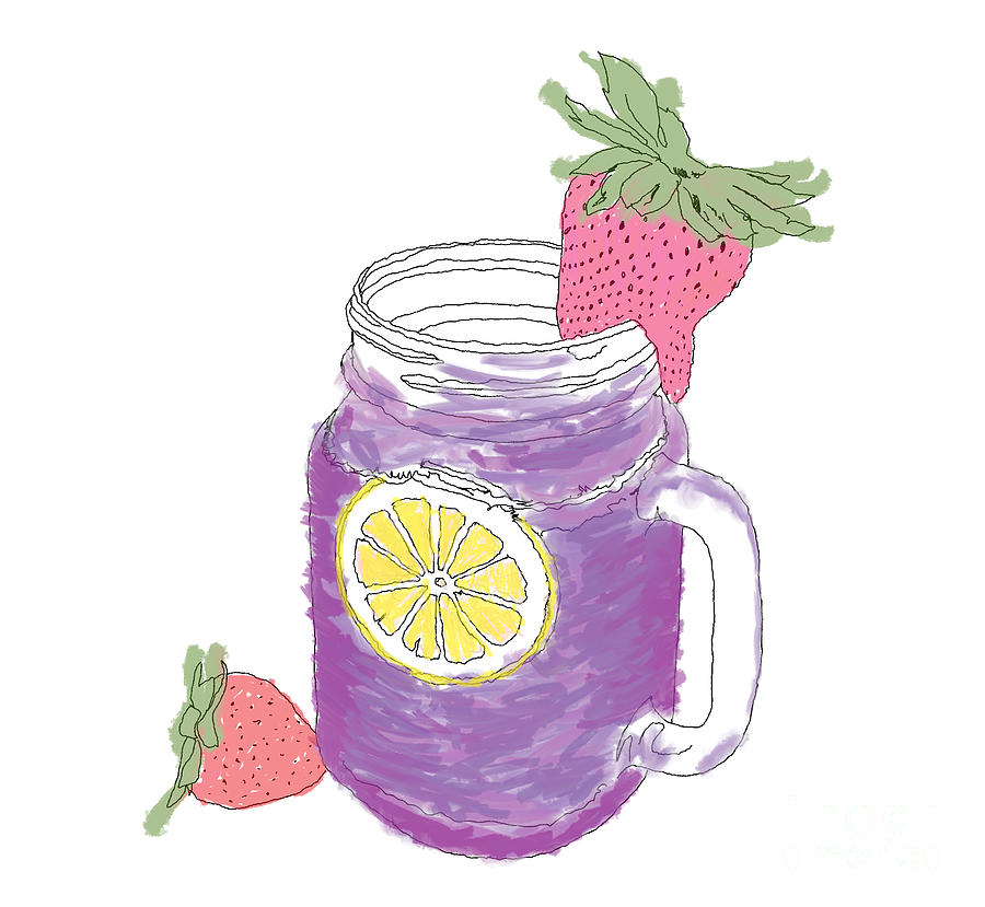 Purple Strawberry Lemonade Digital Art by Danaan Andrew - Fine Art America