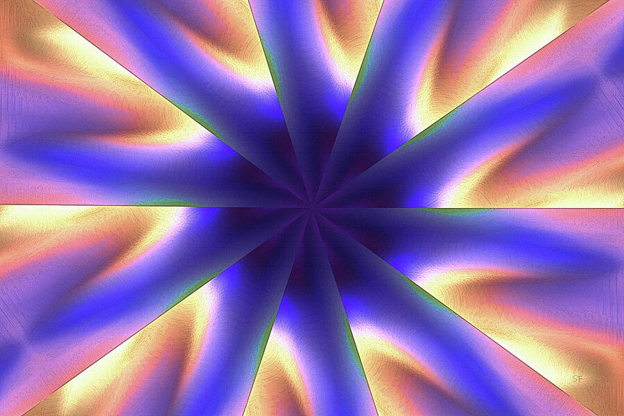 Purple Sunburst Kaleidoscope Abstract  Mixed Media by Shelli Fitzpatrick