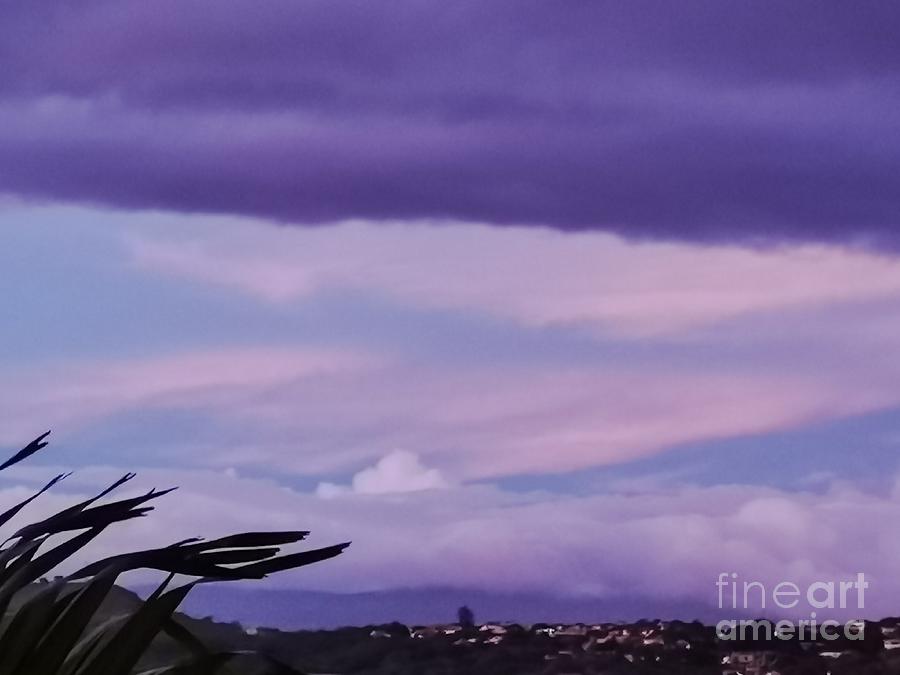 Purple sunset over the town  Photograph by Natalia Wallwork