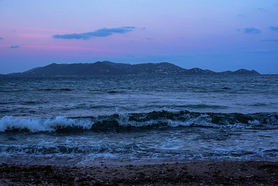 Purple Sunset over Saint John from Sapphire Beach in Saint Thomas Photograph by Toby McGuire