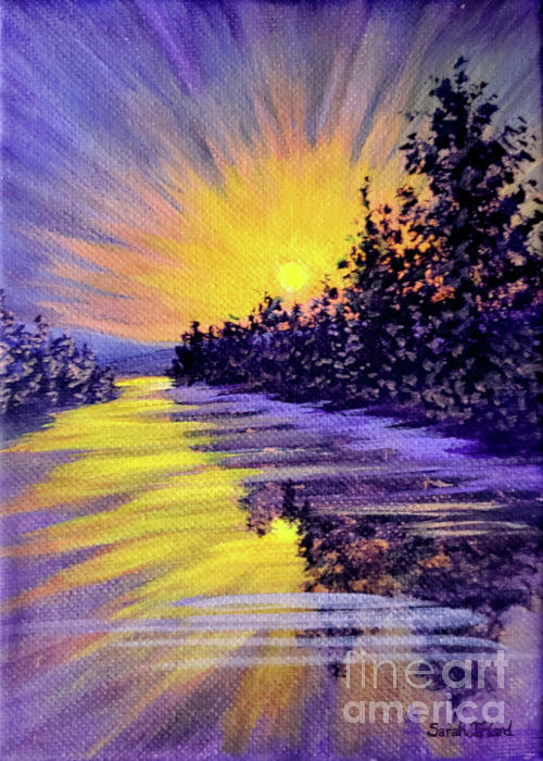 Purple Sunset Painting by Sarah Irland
