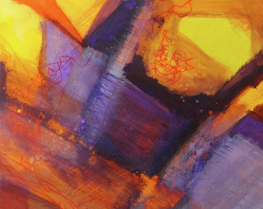 Purple Sunshine Painting by Nancy Merkle
