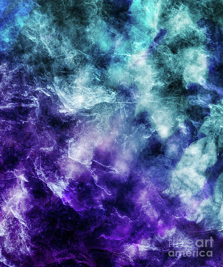 Purple Teal Galaxy Nebula Marble Dream #1 Digital Art by Anitas and ...