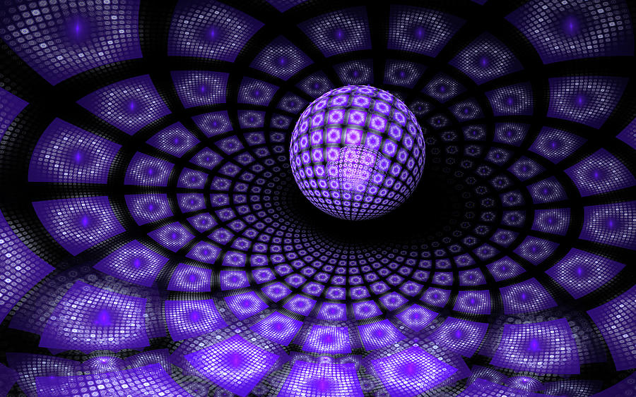 Purple Tile Ball Digital Art by Gary Blackman