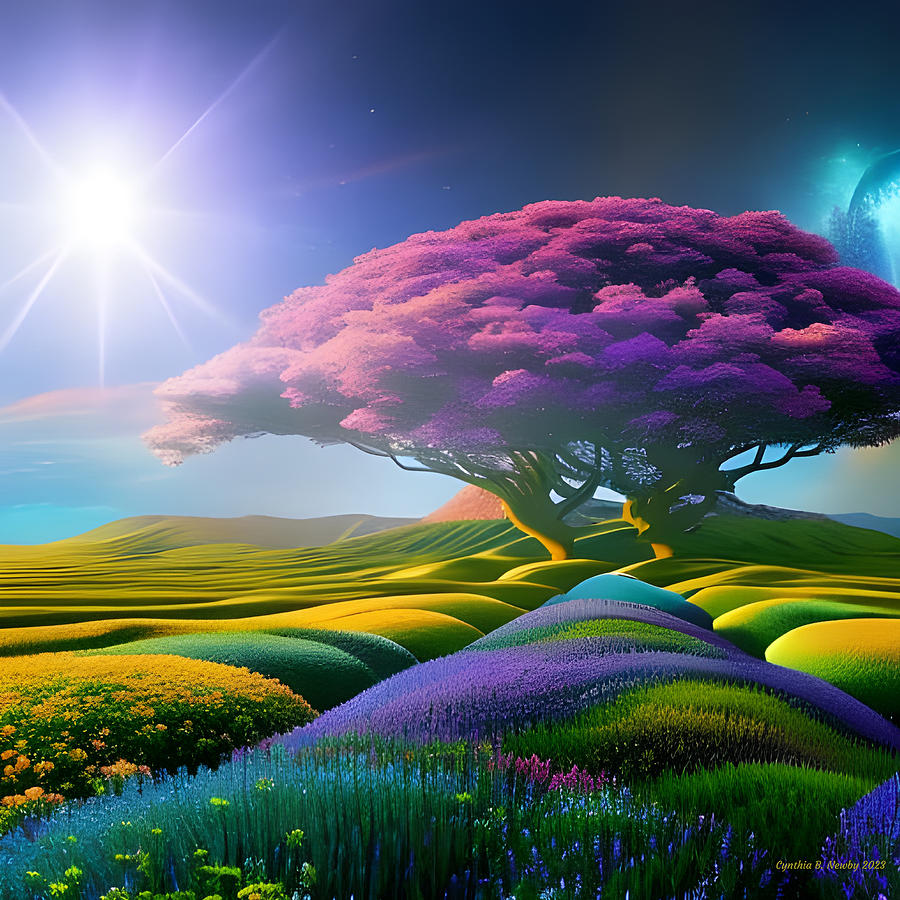 Purple Tree Digital Art by Cindys Creative Corner