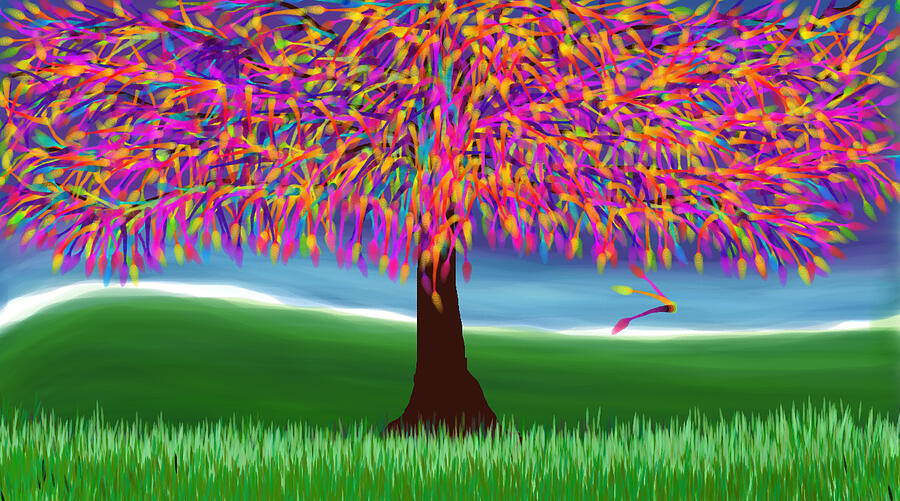 Purple Tree Digital Art