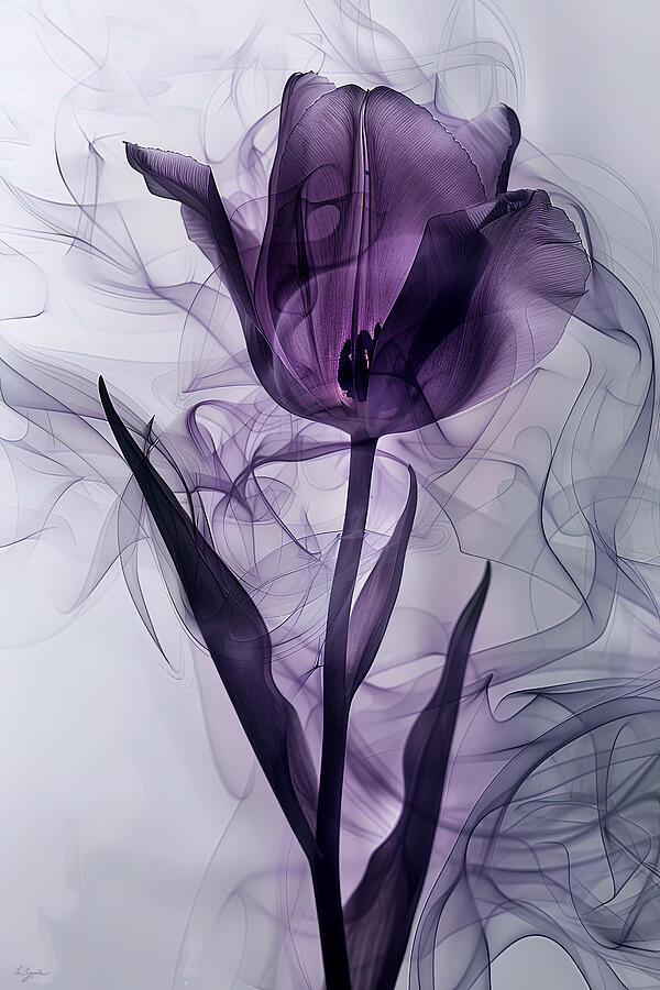 Purple Tulip Art Painting by Lourry Legarde