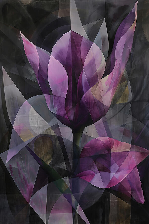 Purple Tulips Abstract Painting