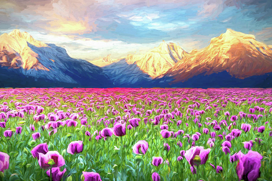 Mountain Digital Art - Purple Valley Paradise by Ricky Barnard