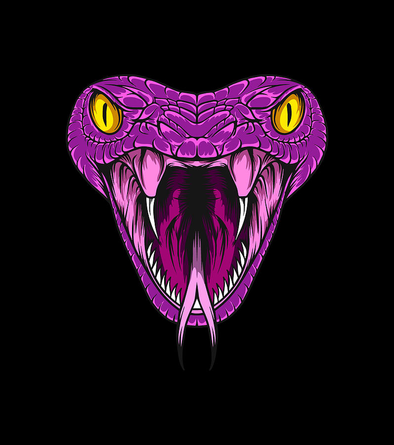 Purple Venomous Snake Head Digital Art By Sambel Pedes - Fine Art America