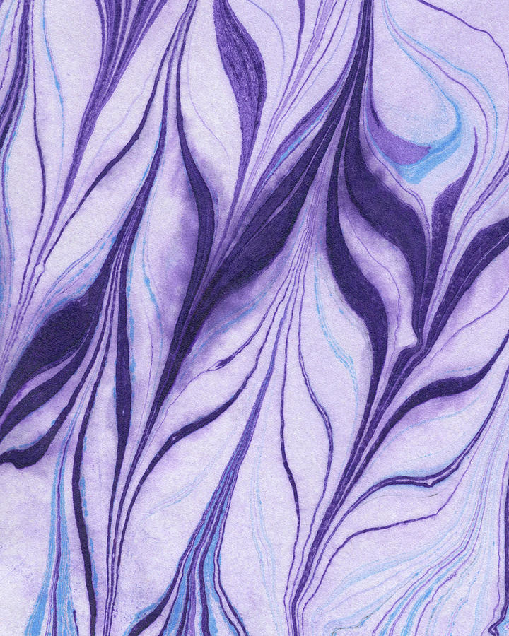 Purple Watercolor Feather Leaves Flow Organic Nature Art I Painting by Irina Sztukowski
