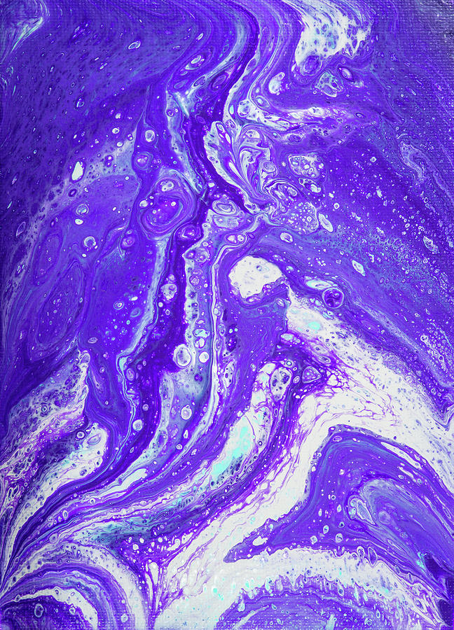 Purple Waves Acrylic Fluid Painting Painting by Matthias Hauser