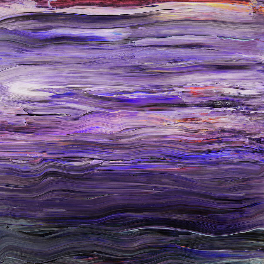 Purple Waves And Reflections Of The Sunset Painting by Irina Sztukowski