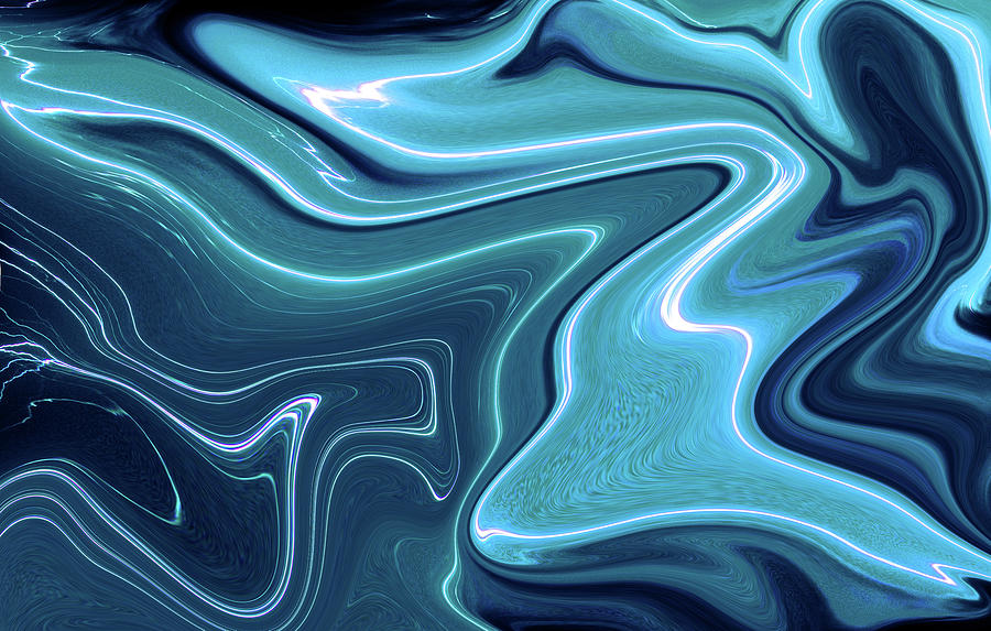 Blue Wavy Digital Paint Whit Shades Of Blue Beautiful Digital Art by ...