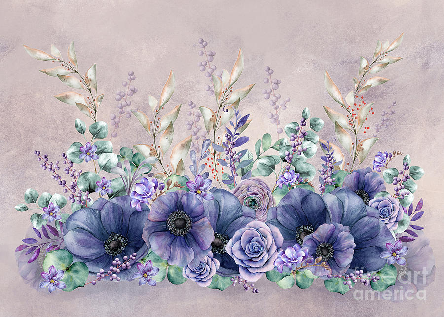 Purple Wintergarden for Janet Marie Digital Art by J Marielle