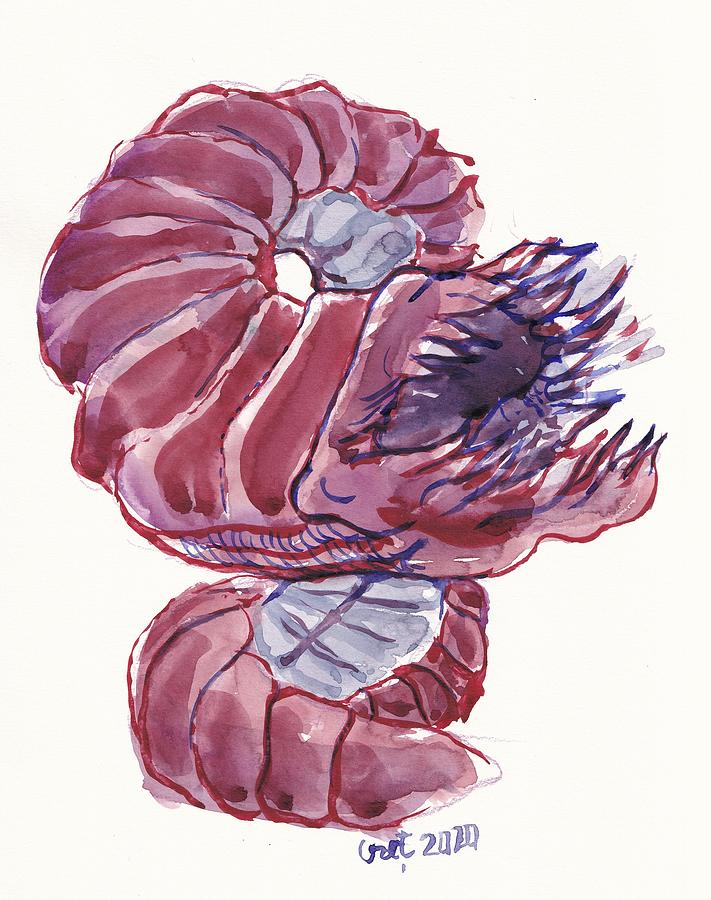 Purple Worm Painting by George Cret