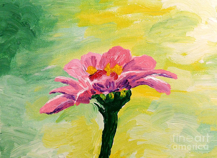 Nature Painting - Purple Zinnia by Kevin Croitz