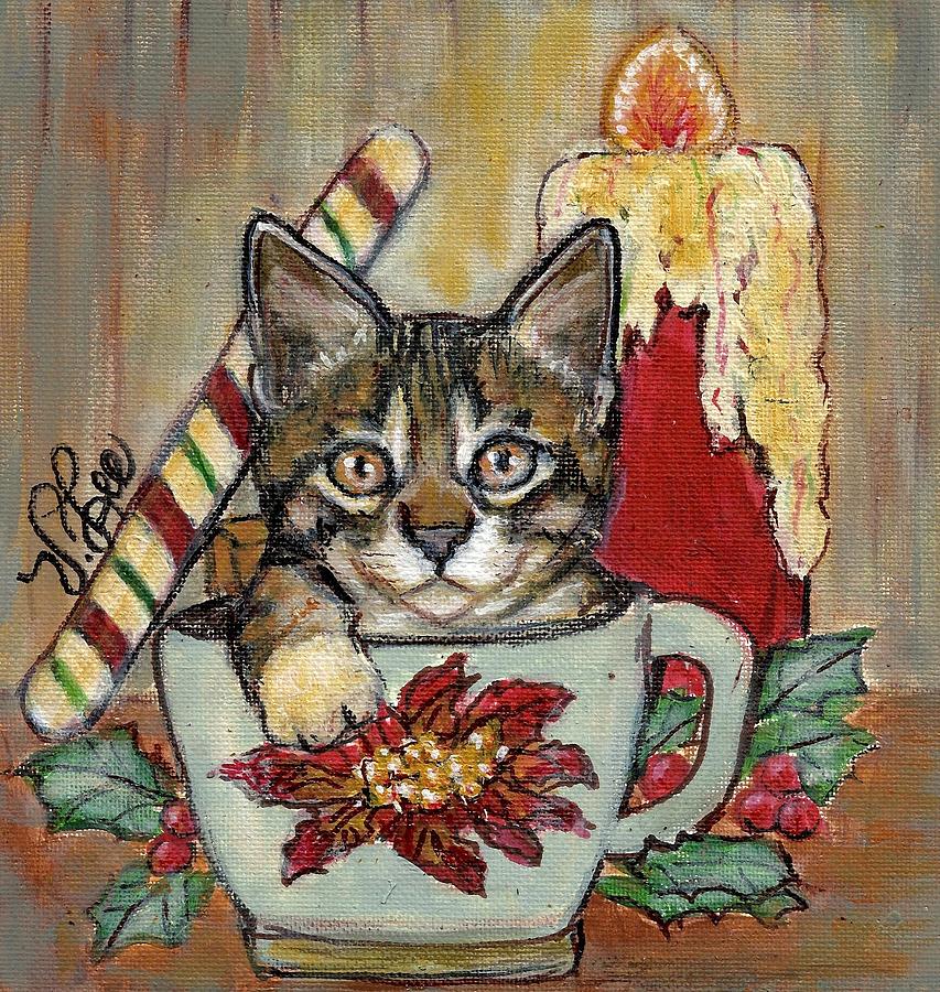 Purr-fect Holiday Painting by VLee Watson