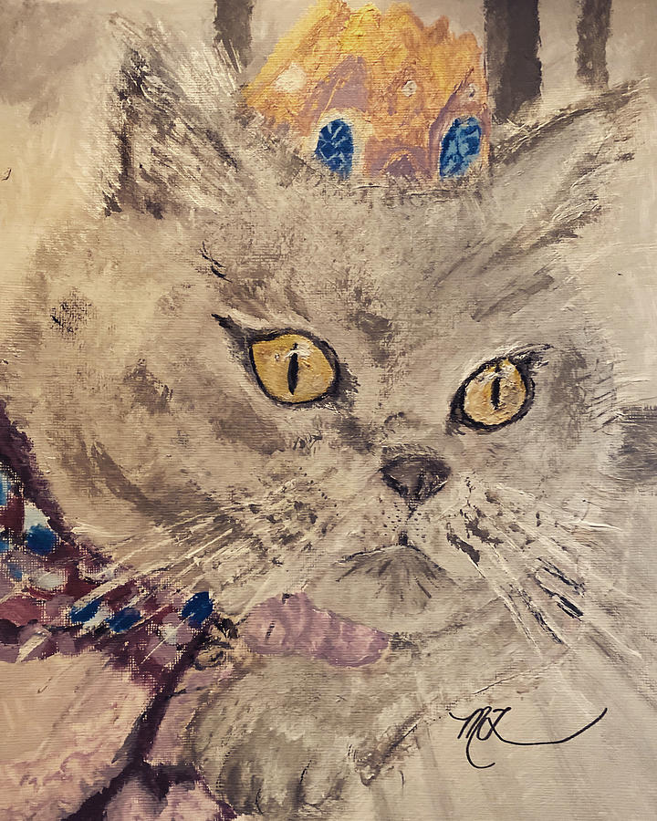 Grey Kitty Painting by Melody Fowler