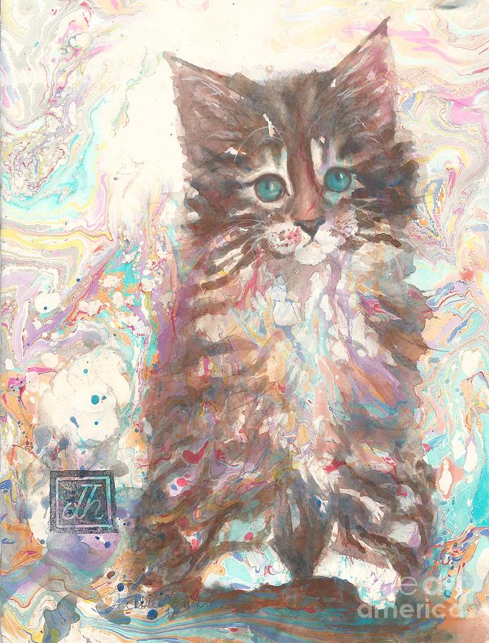 Purrrrfectly Innocent Painting by Debbie Hornibrook