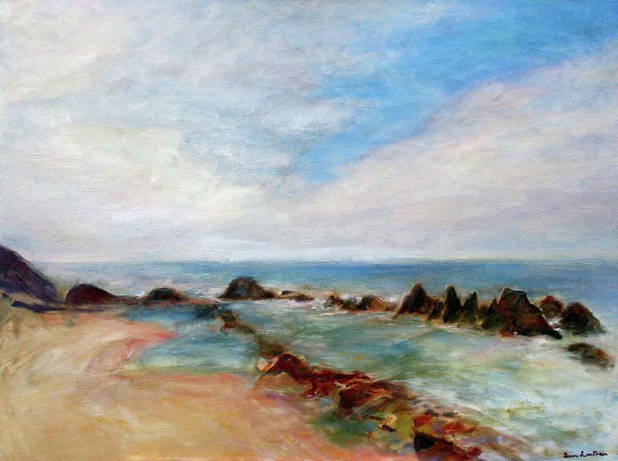 Summer Painting - Push and Pull - Scenic Seascape Painting by Quin Sweetman