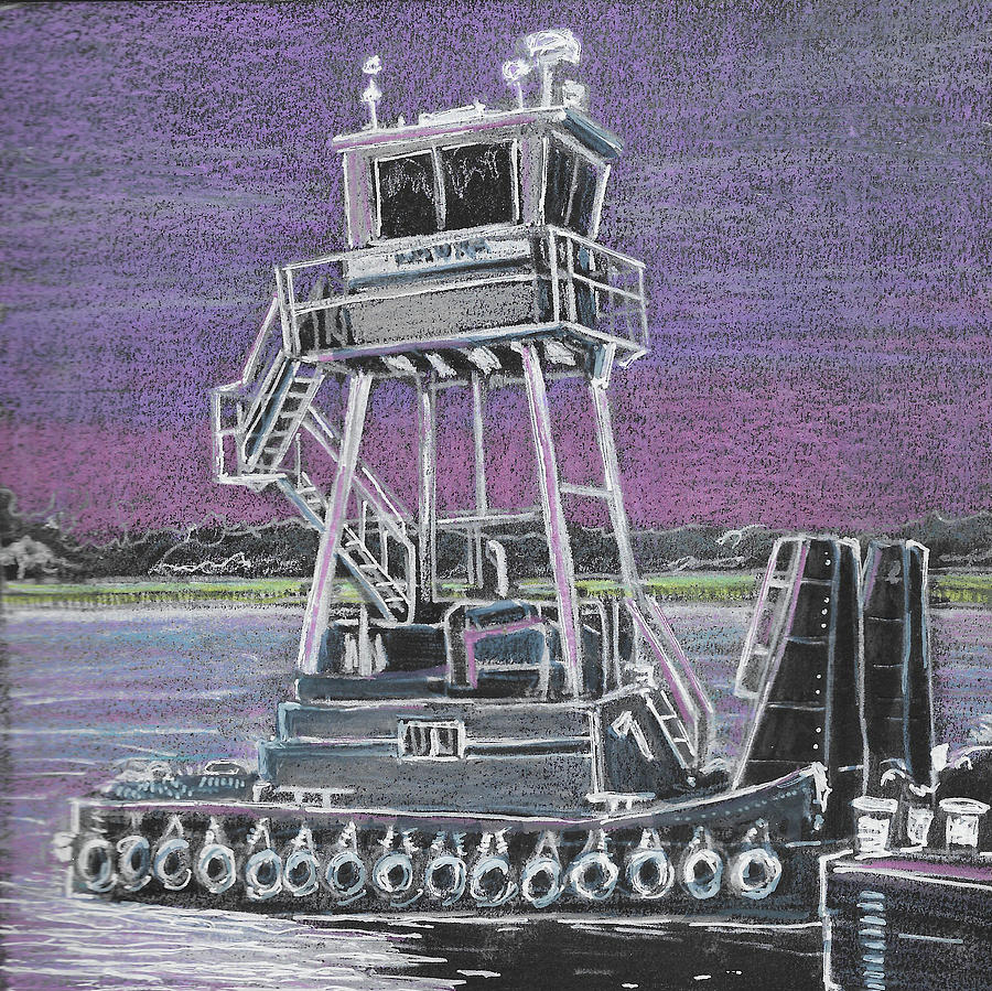 Pusher Tug at Rest Painting by Thomas Hamm