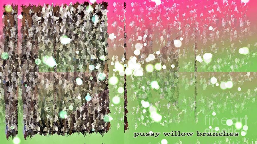 Spring Photograph - Pussy Willow Branches ET014 abstraction by GJ Glorijean