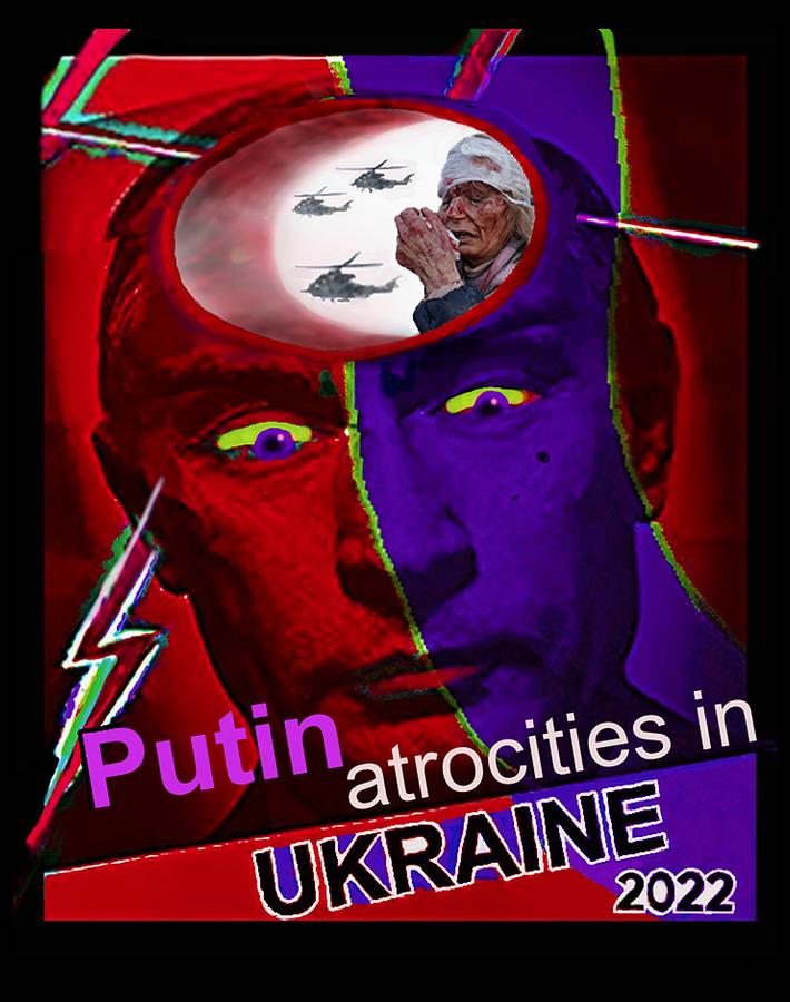  Brain Dead  Putin  Atrocities Mixed Media by Hartmut Jager