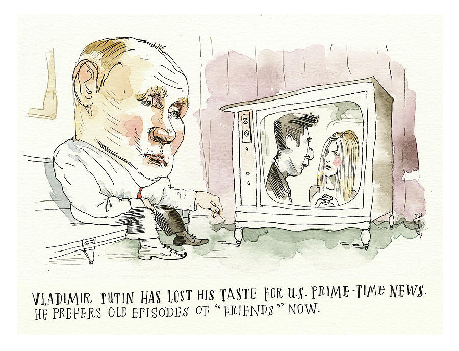 Putin Is All Tuckered Out Painting by Barry Blitt