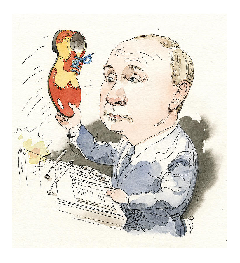 Putin Puttin His Foot Down Painting by Barry Blitt