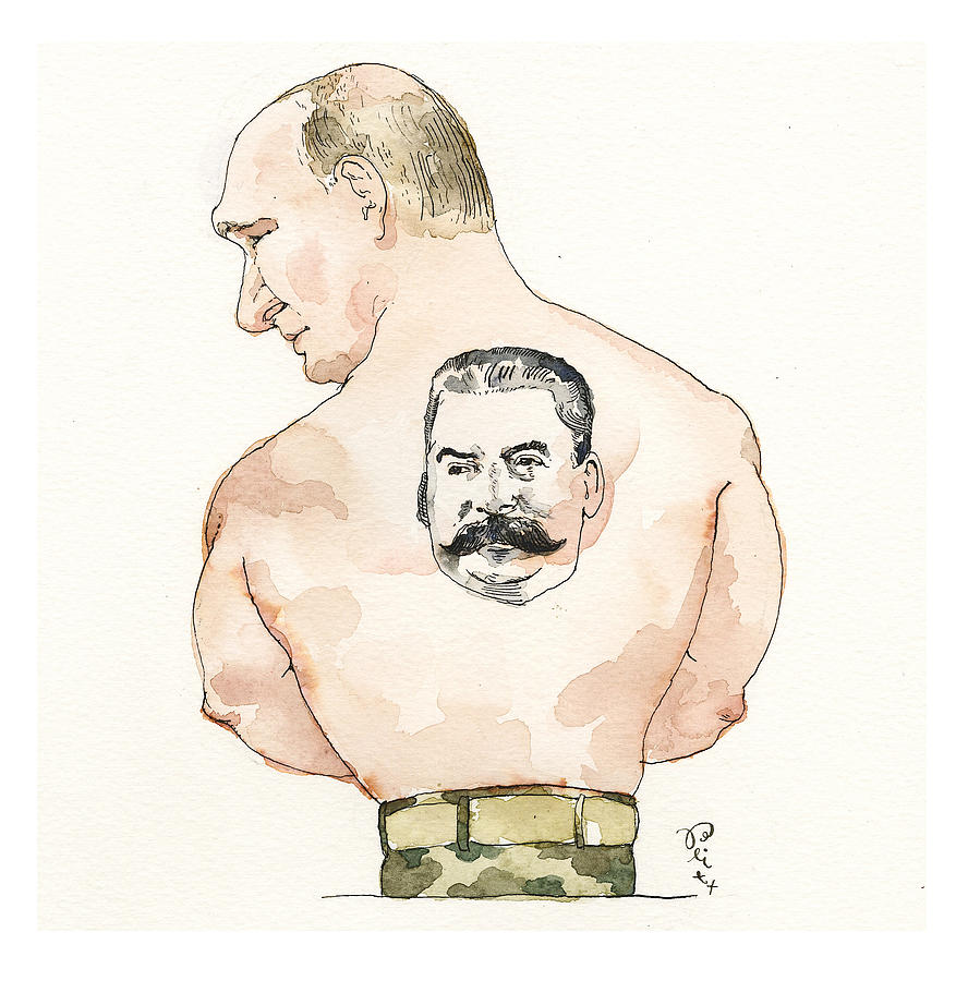 Putins Secret Tattoo Painting by Barry Blitt