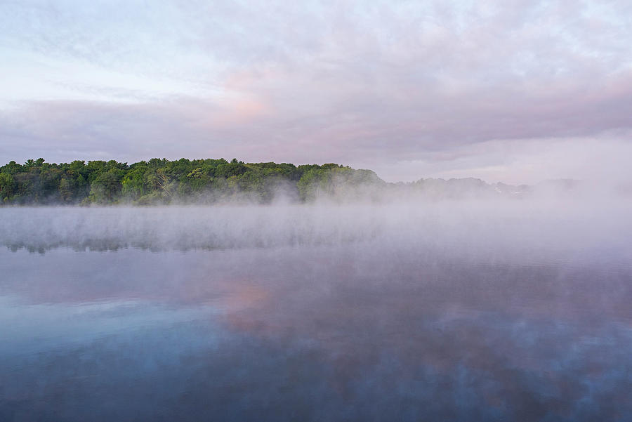 Putnamville Reservoir Danvers Massachusetts Misty Sunrise Photograph by Toby McGuire