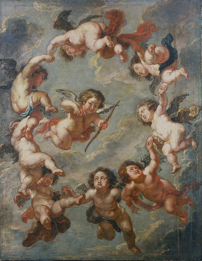 Putti a ceiling decoration Photograph by Paul Fearn