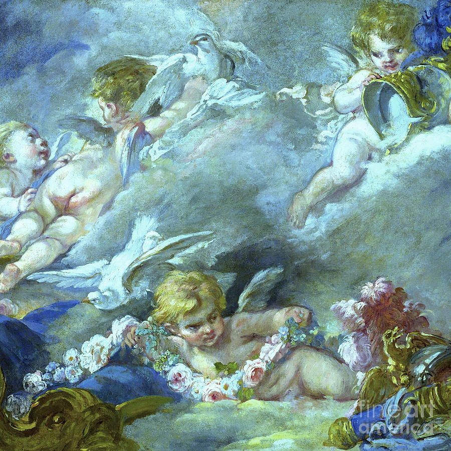 Putti Painting by Francois Boucher