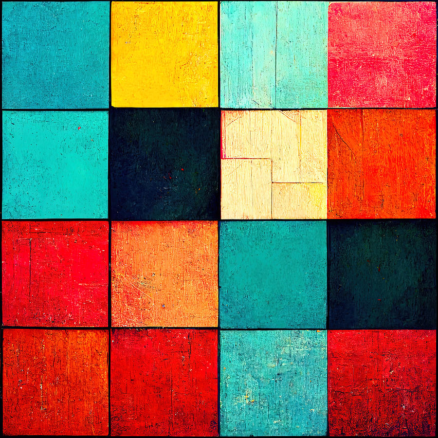 Puzzle of Colors, 03 Painting by AM FineArtPrints
