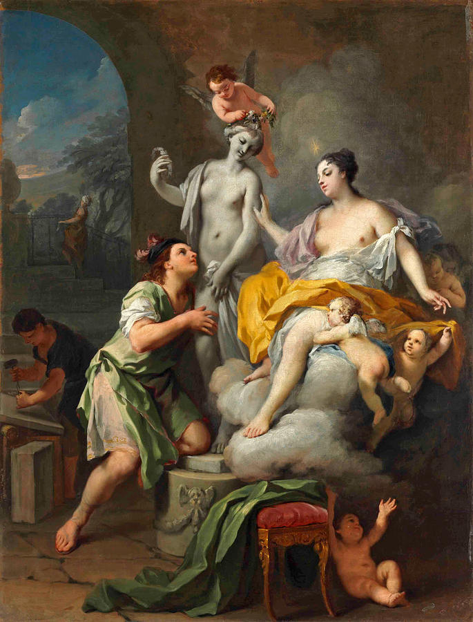 Pygmalion and Galatea Painting by Jacopo Amigoni