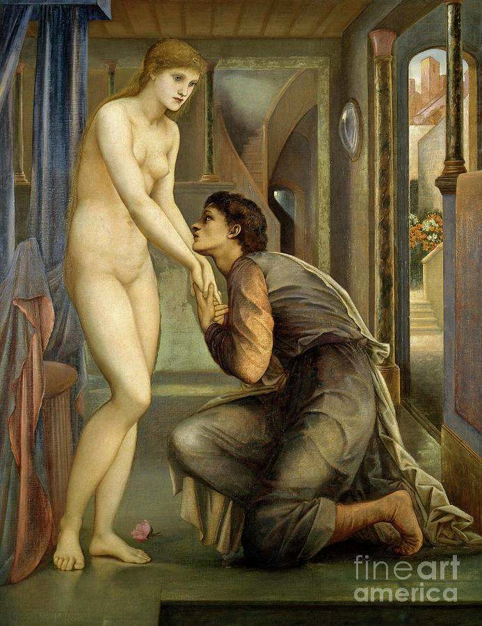 Greek Painting - Pygmalion and the Image  The Soul Attains, 1878 by Edward Burne-Jones