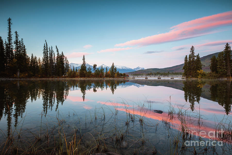 Pyramid lake at dawn, Jasper National Park, Canada Photograph by Matteo Colombo