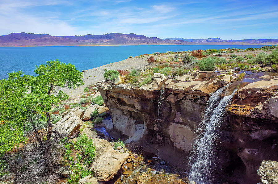 Pyramid Lake Nevada Spring Waterfall Photograph by Scott McGuire