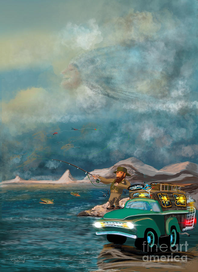 Pyramid Lake - The Great Fishing Hole Digital Art by Doug Gist