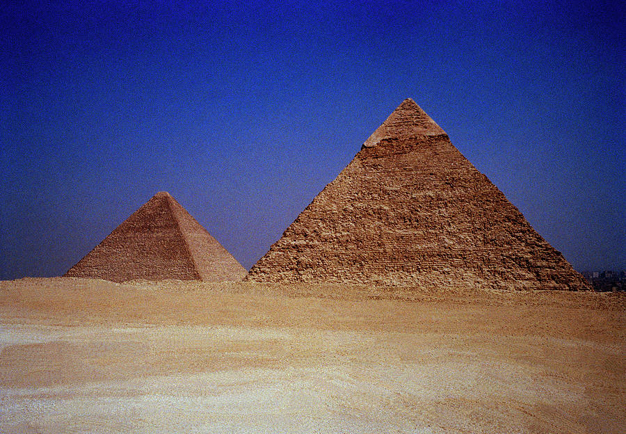 Pyramid of Khafre and The Great Pyramid Cheops Photograph by Shaun Higson