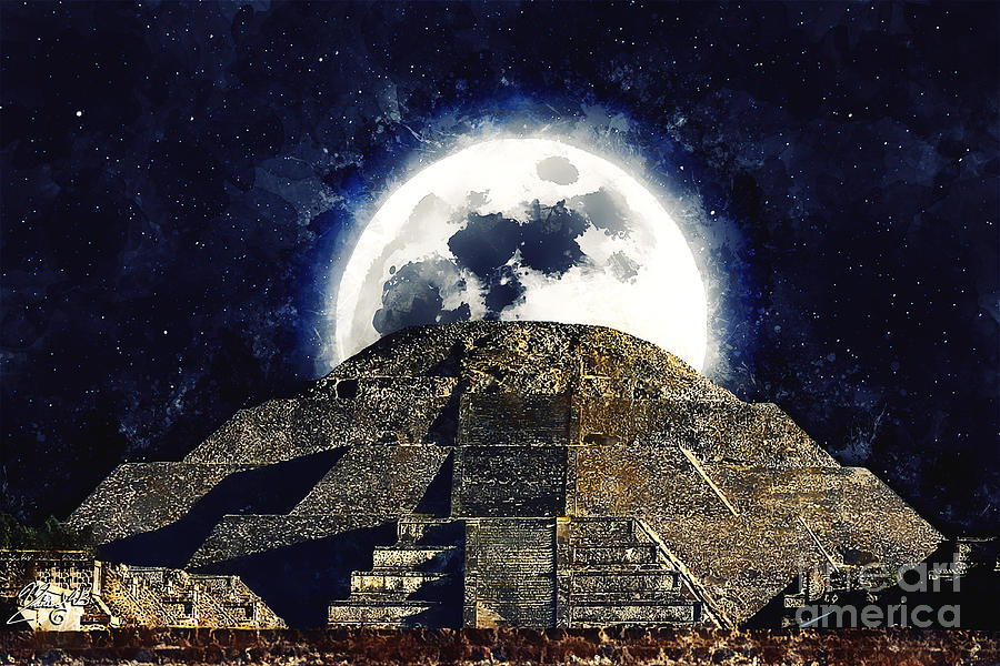 The Pyramid of the Moon, Teotihuacan Digital Art by Marisol VB