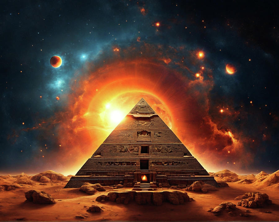 Pyramid of the Sun Digital Art by Sophia Gaki Artworks