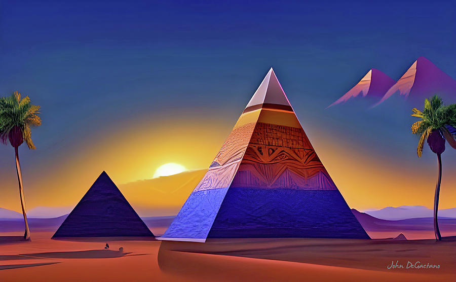 Pyramid Sky Mixed Media by John DeGaetano