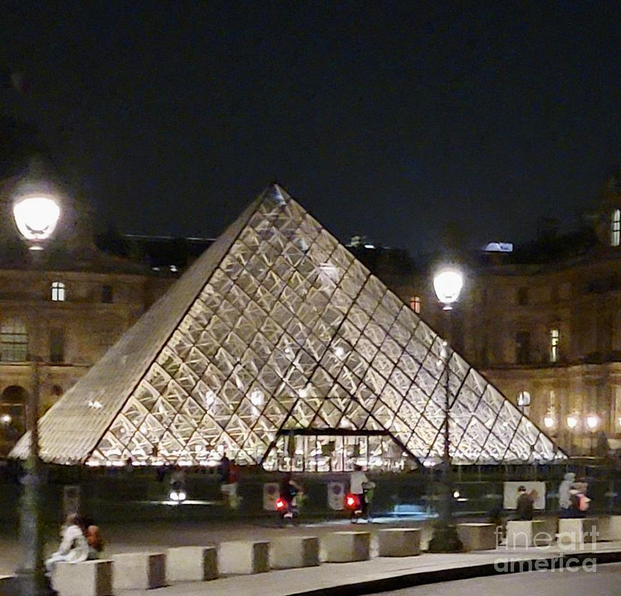 Pyramide du Louvre at Night Photograph by Christy Gendalia
